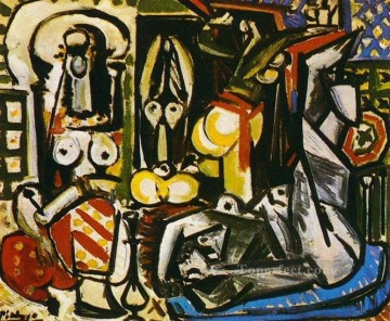  1955 Pintura Art%c3%adstica - Les femmes d Alger Delacroix IV 1955 Cubismo